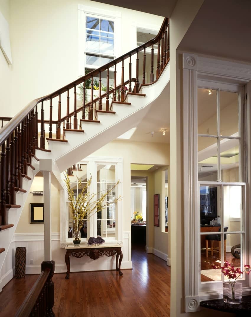 smaller entry hall with staircase