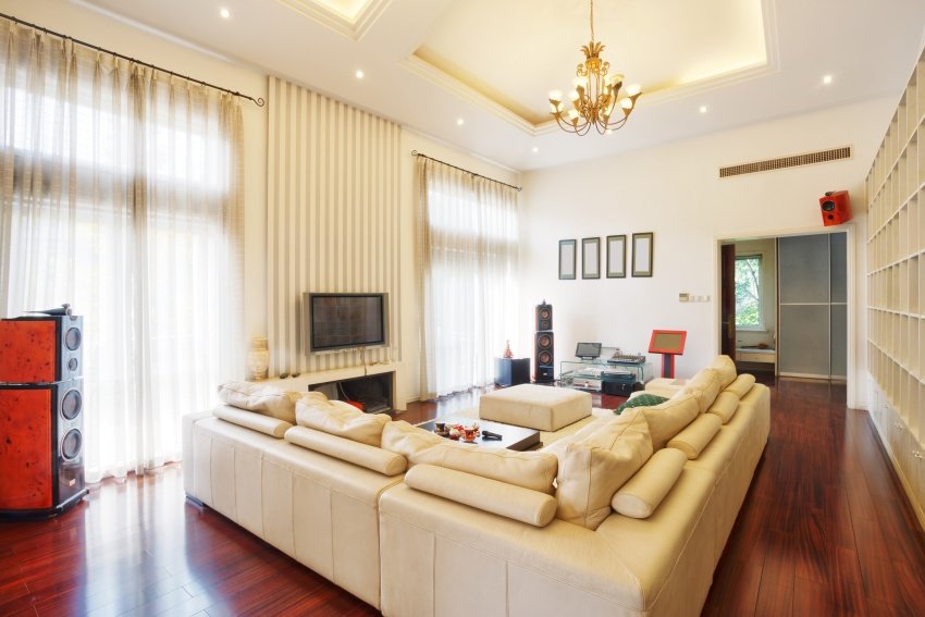 spacious and bright family room