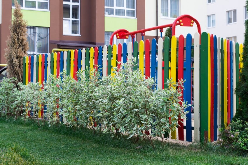 colorful playground fence