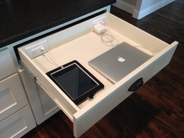 smart storage cabinet with charging power outlets