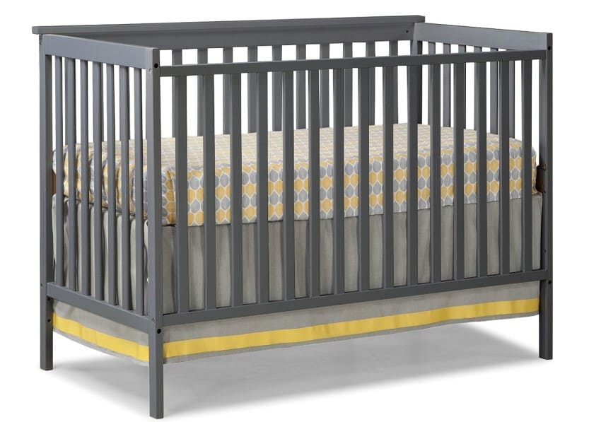 Stork Craft Sheffield Fixed Side Convertible Crib, Gray