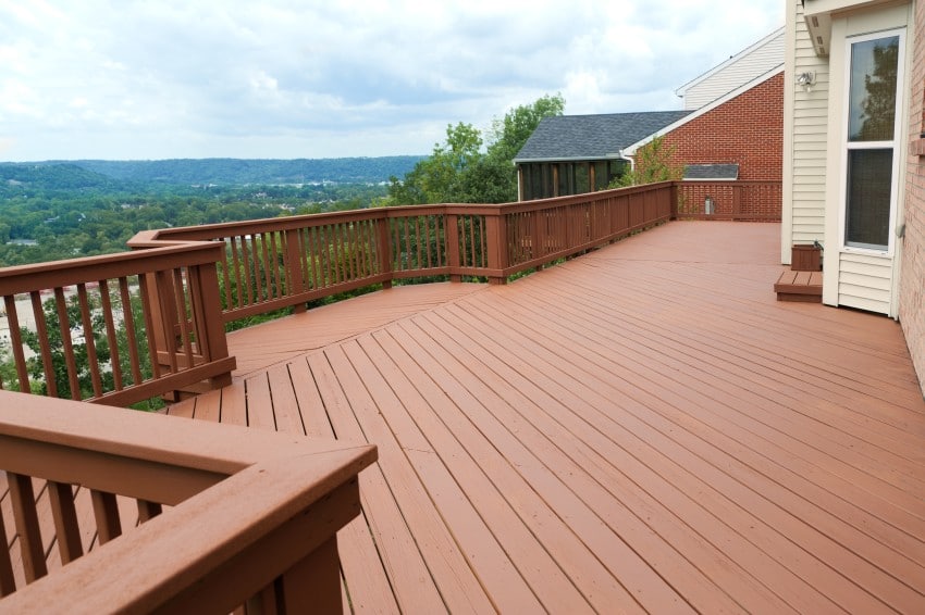 large house wooden deck