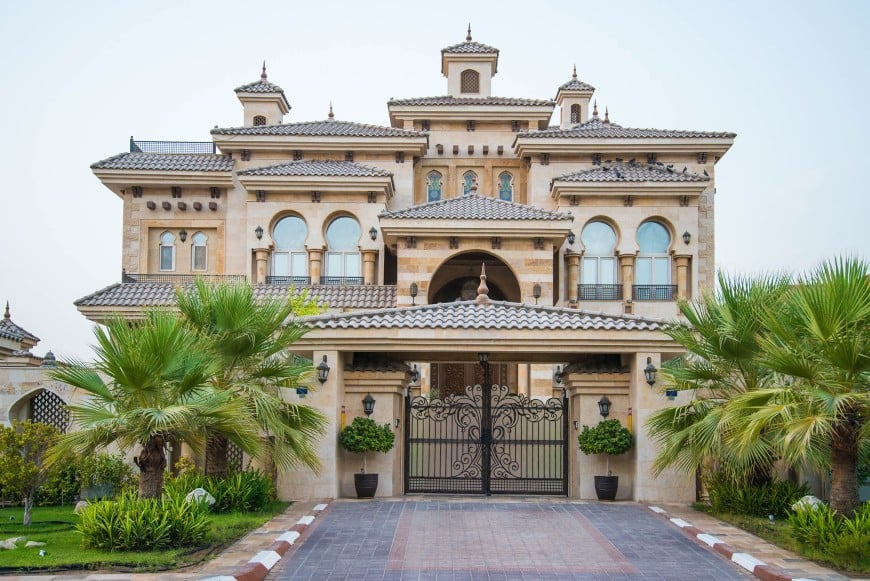 This exquisite house design has an ornate exterior with lots of details