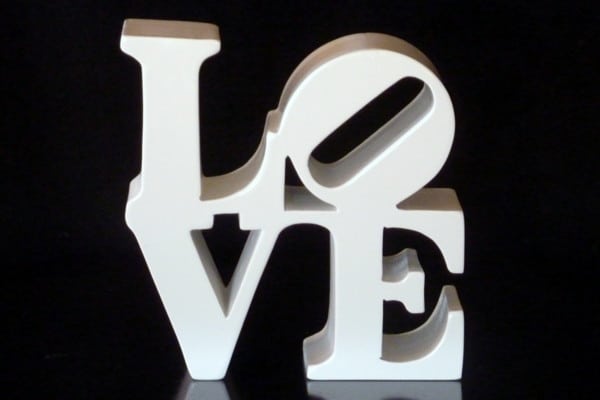 wooden love sign