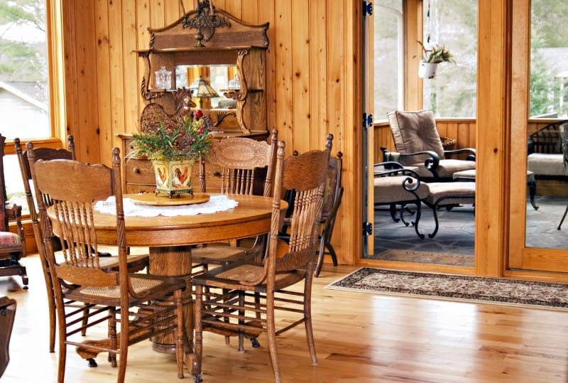 dining area with hardwood floors