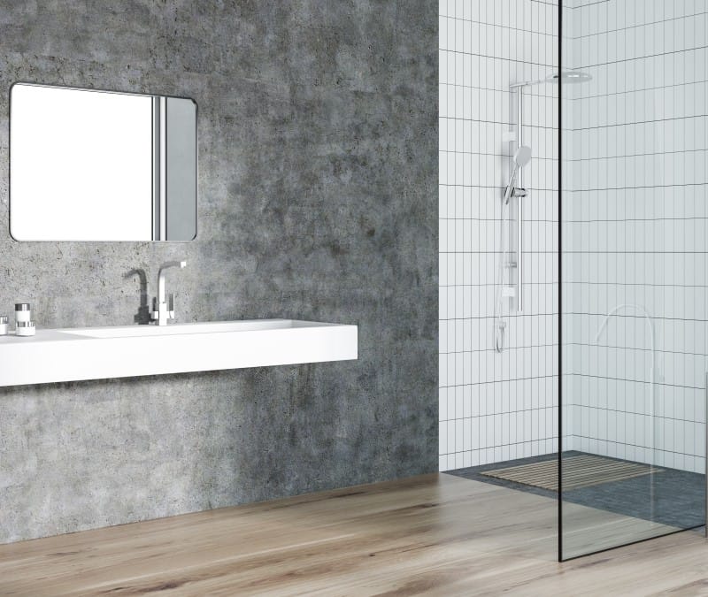minimalist curbless shower
