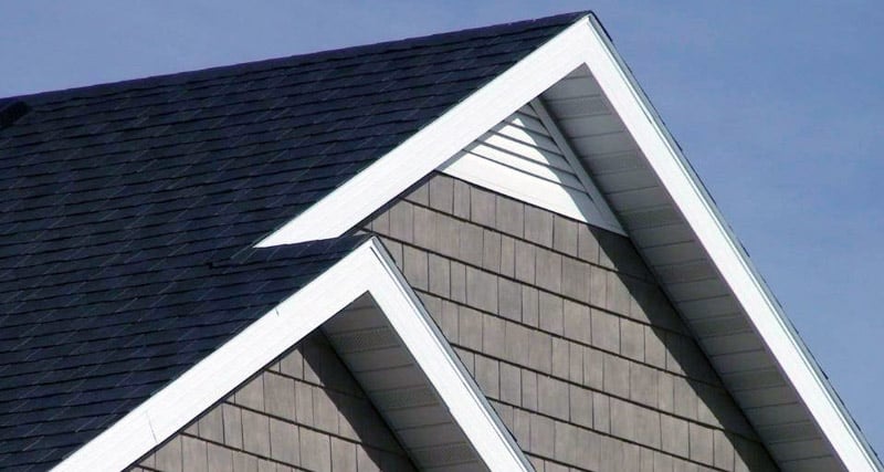 A house with gable roof ventilation