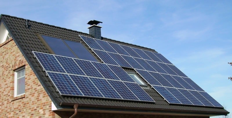 solar panels at roof