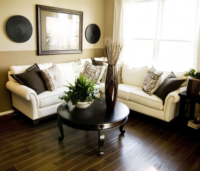 living room with hard wood floor