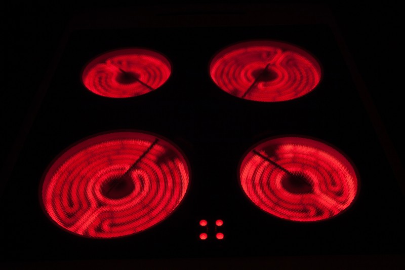 electric stove with ceramic surface