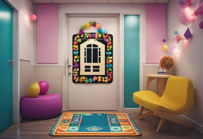 colorful dorm door