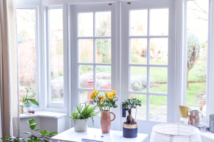 white french door